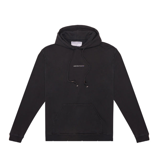 Premium Men's Graphic Hoodies Made in USA, Unisex K-pop Lover Hoodies, Light-weight organic cotton fleece black hoodie, Maison Soyenne