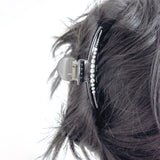 Chic French claw clip for women’s hair – tortoise shell and Swarovski detail - Large Black Claw Jaw for Thick and Long Hair