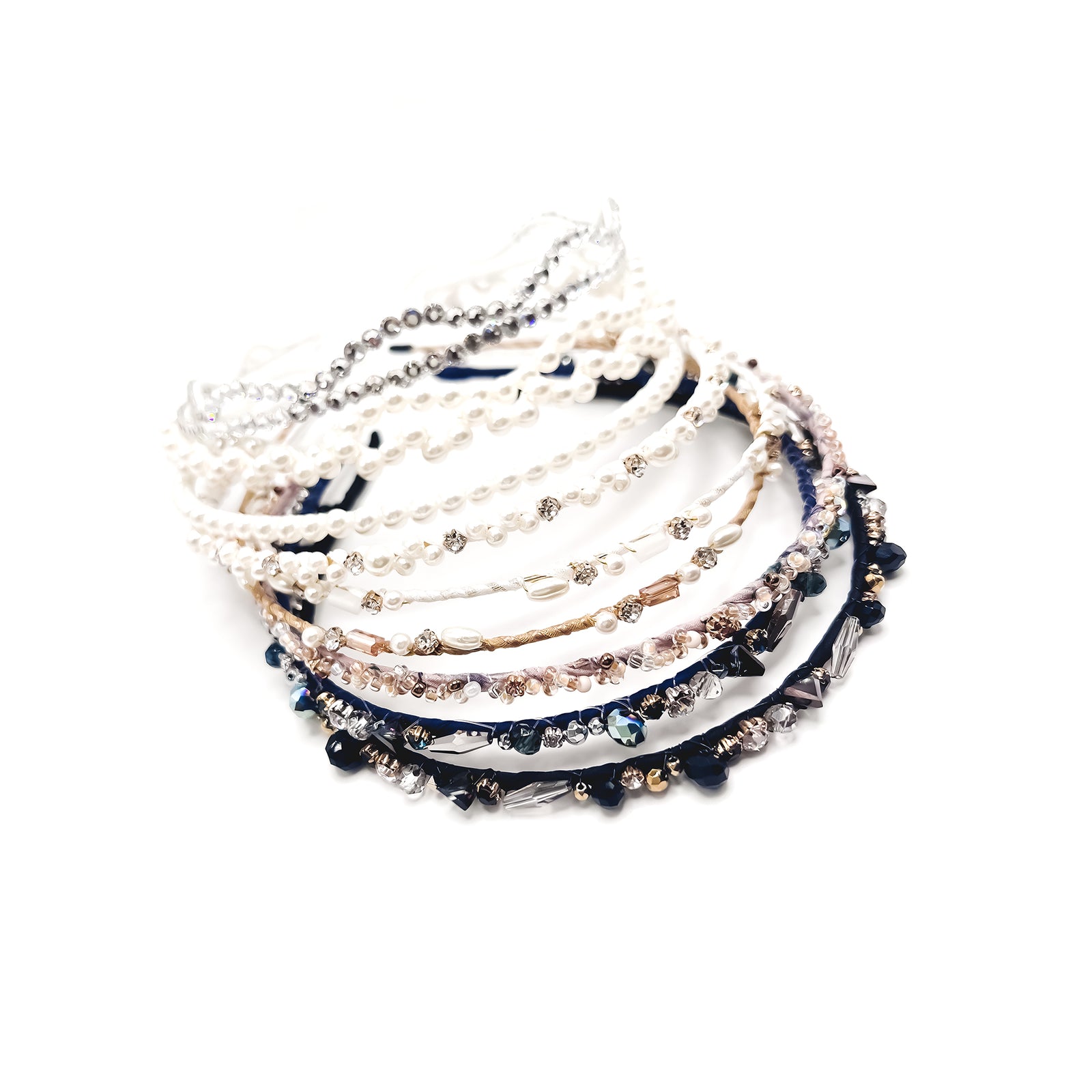 Luxury French-Inspired Handmade Crystal & Pearl Headband  display picture 3
