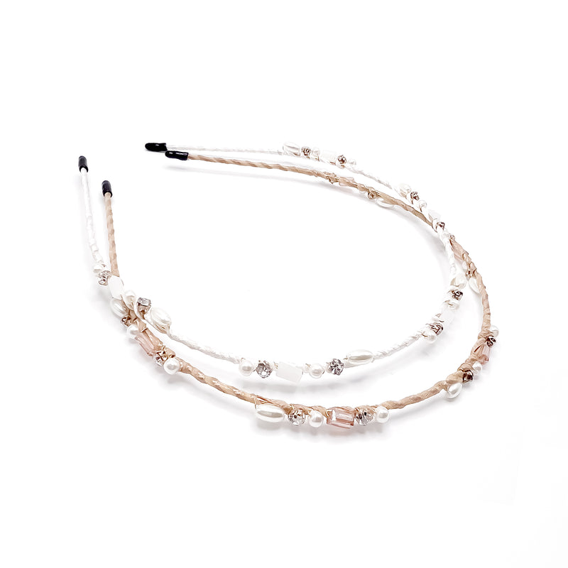 Thoughtfully handcrafted crystals pearl  and bijoux embellished ultra thin Hairband for wedding, Holidays, Christmas or daily wear. Maison Soyenne