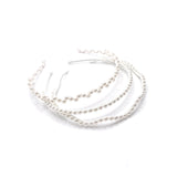 Dazzling pearl embellishments light up this luxury fabric-wrapped headband, designed in an ultra-thin silhouette for effortless elegance-Maison Soyenne