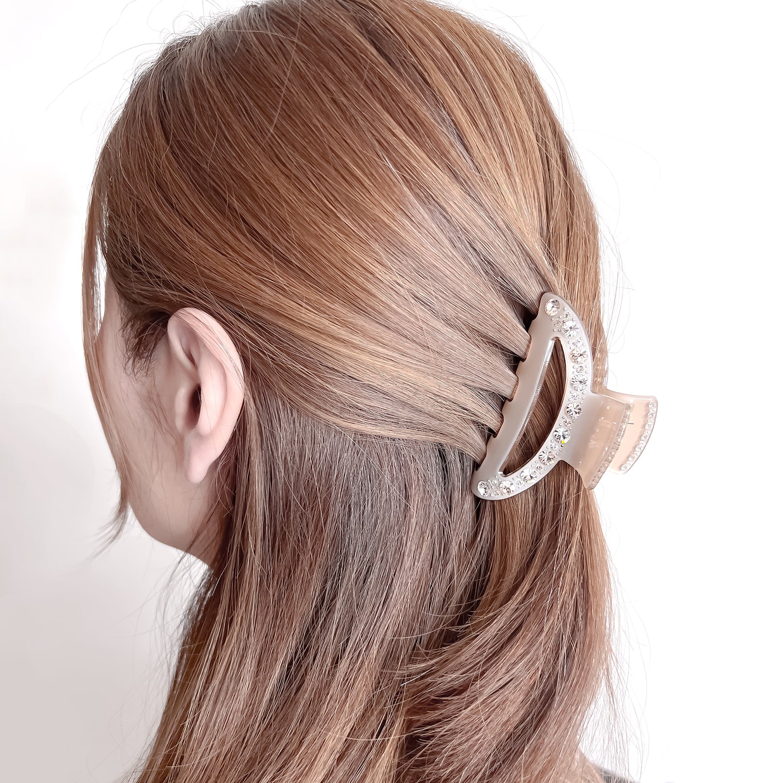 Luxury French Tortoise Hair Claw Clip – Swarovski Rhinestone  display picture 2