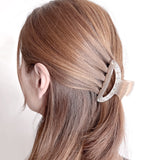 Maison Soyenne luxury tortoise hair clip with hand-applied Swarovski rhinestones - Medium Jaw Clip in Beige