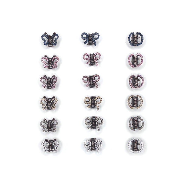 Mini Swarovski Crystal Hair Claw Clip – Vintage Style Butterfly, Bow & Half Moon Shapes – Multiple Color Options - MAISON SOYENNE