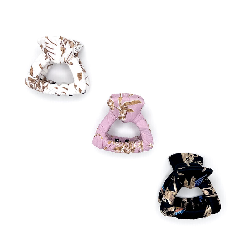 Boho vintage fabric small hair claw clip by Maison Soyenne – sustainable, handmade,  small & large, white, pink, black, Vintage Hair Accessories Collection