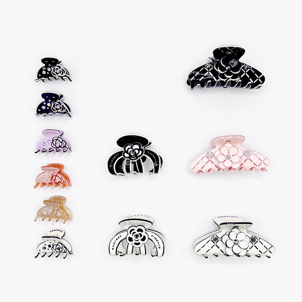 Swarovski Camellia Flower Claw Clip – Sparkle Tortoise Hair Accessory | Luxury Rhinestone Hair Clip, Maison Soyenne