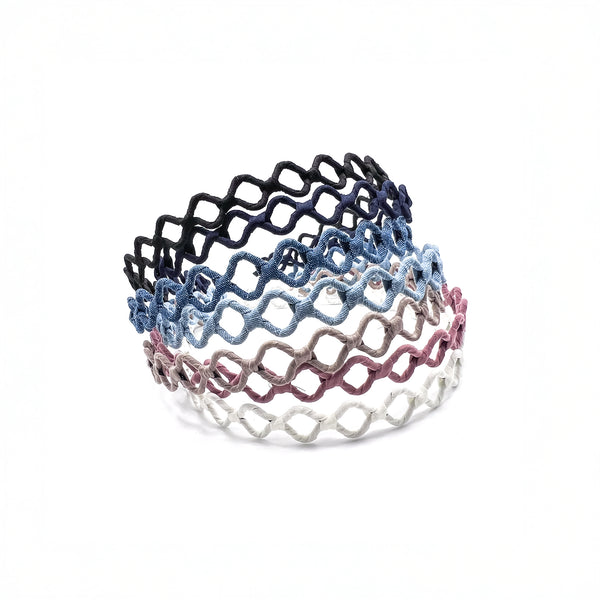 Handmade Eco-Friendly Denim Headband – Comfy & Stylish Hair Accessory for Women. Elevate your everyday look with our handmade, sustainable denim-wrapped headband, thoughtfully designed for comfort and style. Crafted from eco-friendly materials, this lightweight, pressure-free headband is perfect for all-day wear without the tight squeeze. Available colors, Ivory, Vintage Rose, Classic Denim Blue, Black - Maison Soyenne