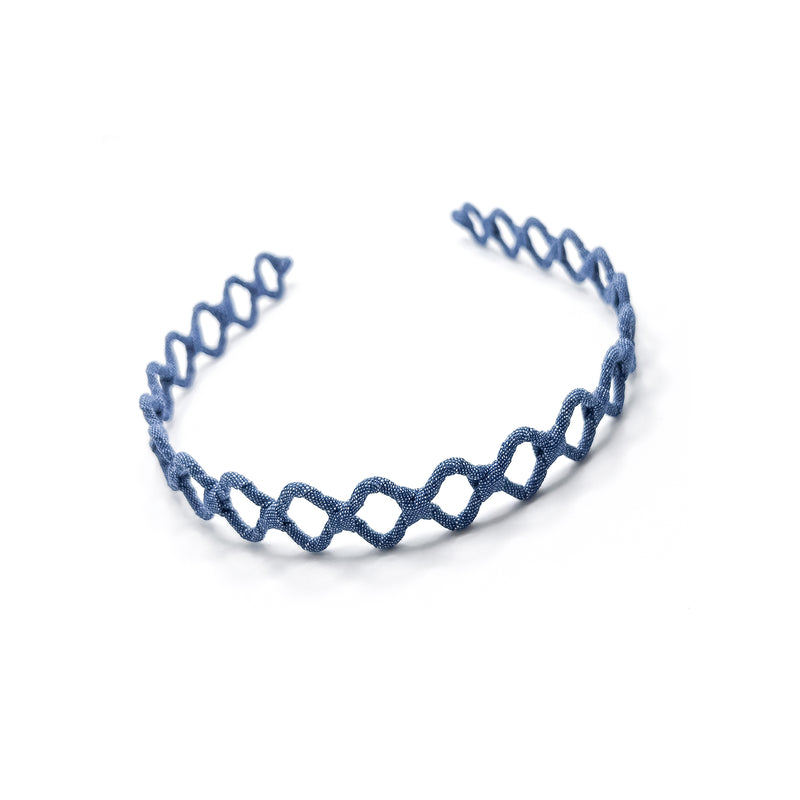 Handmade Eco-Friendly Denim Headband – Comfy & Stylish Hair Accessory for Women. Elevate your everyday look with our handmade, sustainable denim-wrapped headband, thoughtfully designed for comfort and style. Crafted from eco-friendly materials, this lightweight, pressure-free headband is perfect for all-day wear without the tight squeeze. Available colors, Ivory, Vintage Rose, Classic Denim Blue, Black - Maison Soyenne