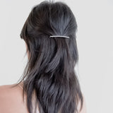 Model wearing Maison Soyenne luxury crystal hair pins – elegant bridal and evening hair accessories