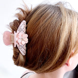 Swarovski Camellia Flower Claw Clip set with Pink color Large size for thick, full, or long hair, Luxury Rhinestone Hair Clip – MAISON SOYENNE