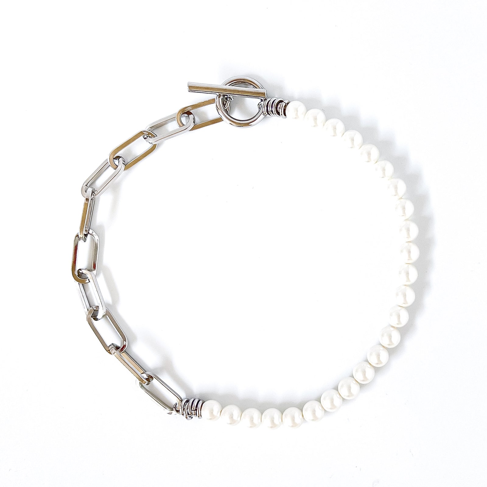 【LOHME】Pearl Mix Chain Necklace SV パールミックスチェーンネックレス | GD/SV - LOHME ONLINE STORE
