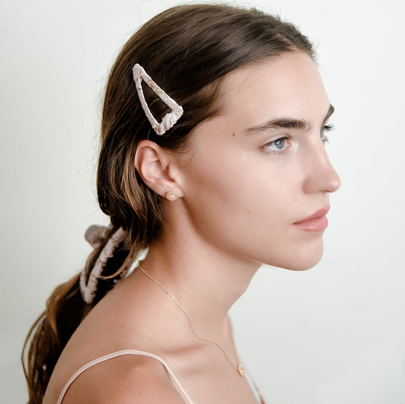 Maison Soyenne handcrafted jewelry bobby pins – fabric wrapped, crystal embellished, sustainable and elegant hair accessories