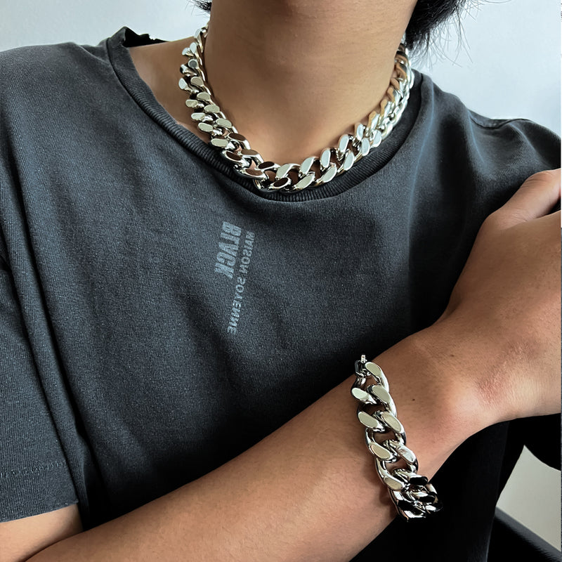 925 sterling silver shimmer thick version snake bone chain necklace  clavicle chain neck chain short chain - Shop Natural Light Necklaces -  Pinkoi