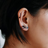 minimalist jewelry, Tragus ear stud, maisonsoyenne, surgical steel studs, letter ear studs, initial earrings, black ear studs, personalized ear piercing, silver ear studs, gift for her, gift for him, holiday sales, alphabet ear stud, Holiday gift idea, Christmas gift, gift ready, bff gifts, friendship gift, 316L Surgical Steel Ear Piercing, Cartilage Ear Studs, Tragus Ear Piercing, Initial Piercing Earrings, Alphabet Ear Stud