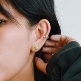 Cubic Zirconia Initial Alphabet Letter Ear Piercing Stud • Minimalist Ear Studs