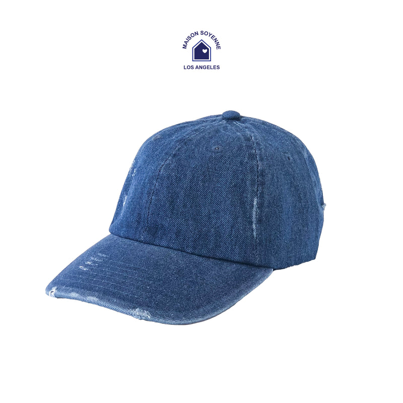 Denis Cap DISTRESSED DENIM BASEBALL CAP – MAISON SOYENNE