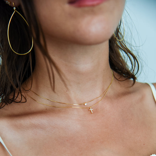 diamond pendant gold necklace, cubic zirconia on 925 sterling silver, minimalist jewelry, Korean necklace, holiday gift idea, bff gifts, k-pop style earrings, K-pop necklace, gif for her, everyday diamond gold necklace