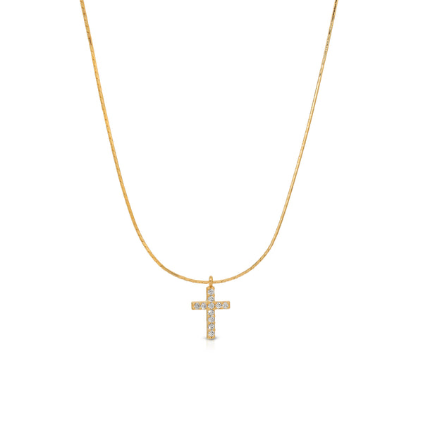 GOLD CROSS NECKLACE Pavé Cubic Zirconia on CZ 925 Sterling Silver,  minimalist jewelry, Korean necklace, holiday gift idea, bff gifts, k-pop style earrings, K-pop necklace 