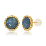 Beautiful Gemstone Gold Earrings, Cubic Zirconia 925 Sterling Silver Ear Studs, Elegant & Timeless CZ Gold Earrings, Rose Quartz gemstone ear studs, Peach gemstone gold round stud, Blue sapphire gemstone gold earrings, Minimalist Jewelry, Holiday Gift for Her, Holiday Gift Ideas, Maison Soyenne, Korean Jewelry