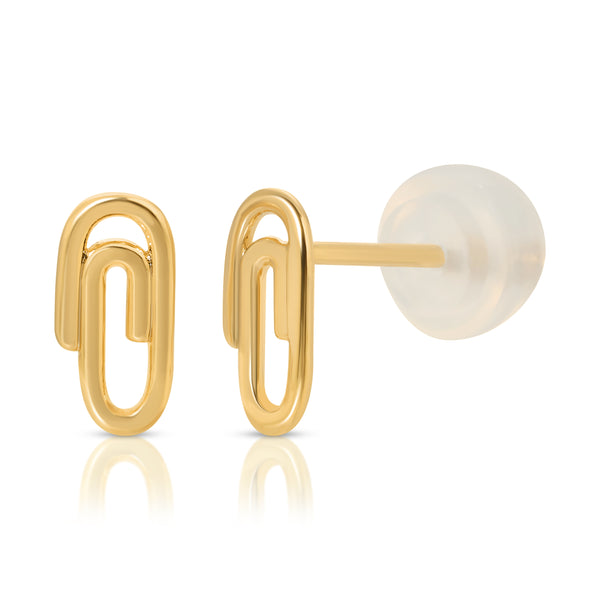 dainty gold clip earrings on 925 sterling silver, everyday earrings, bff gifts, holiday gift idea, Korean jewelry, k-pop earrings, minimalist ear stud, cute and fun gold ear stud
