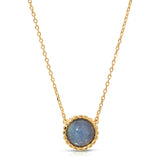 Beautiful Gemstone Gold necklace, Cubic Zirconia 925 Sterling Silver necklace, Elegant & Timeless CZ Gold necklace, Rose Quartz gemstone necklace, Peach gemstone gold round necklace, Blue sapphire gemstone gold necklace, Minimalist Jewelry, Holiday Gift for Her, Holiday Gift Ideas, Maison Soyenne, Korean Jewelry