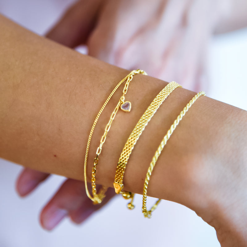 natural gemstone heart charm gold bracelet in 925 sterling silver, rose quartz, rainbow gemstone, emerald, double gold link bracelet, heart charm gold bracelet, holiday gift idea, birthstone jewelry, holiday gift idea, bff gifts, friendship gift, minimalist jewelry