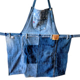 Upcycled levi's denim apron, vintage levi's apron, recycled levi’s apron, unisex levi's denim apron, made in usa levi’s best blue apron