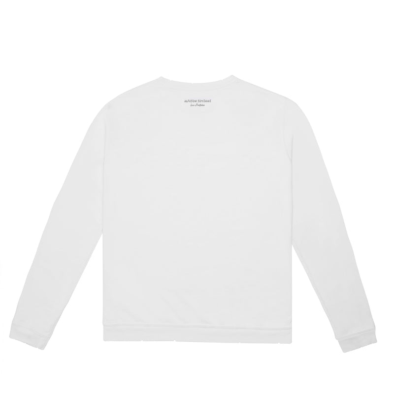 men's graphic sweatshirt, lightweight fleece sweat, white fleece sweatshirt for men, unisex outsider sweat, USA made sweatshirt