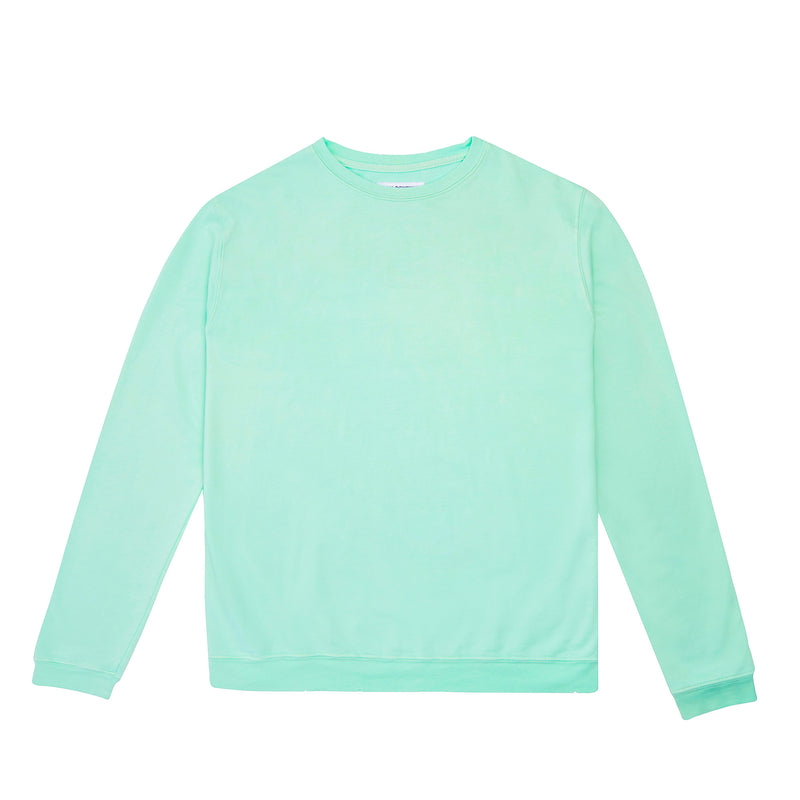 Best men's solid sweatshirt, eco-friendly made in USA, vintage luxury organic cotton unisex sweatshirt mint, maison soyenne