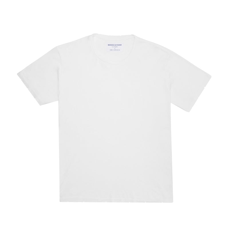 Eco-friendly made in USA best premium men's cotton t-shirt, luxury vintage soft distressed unisex cotton white, maisonsoyenne  