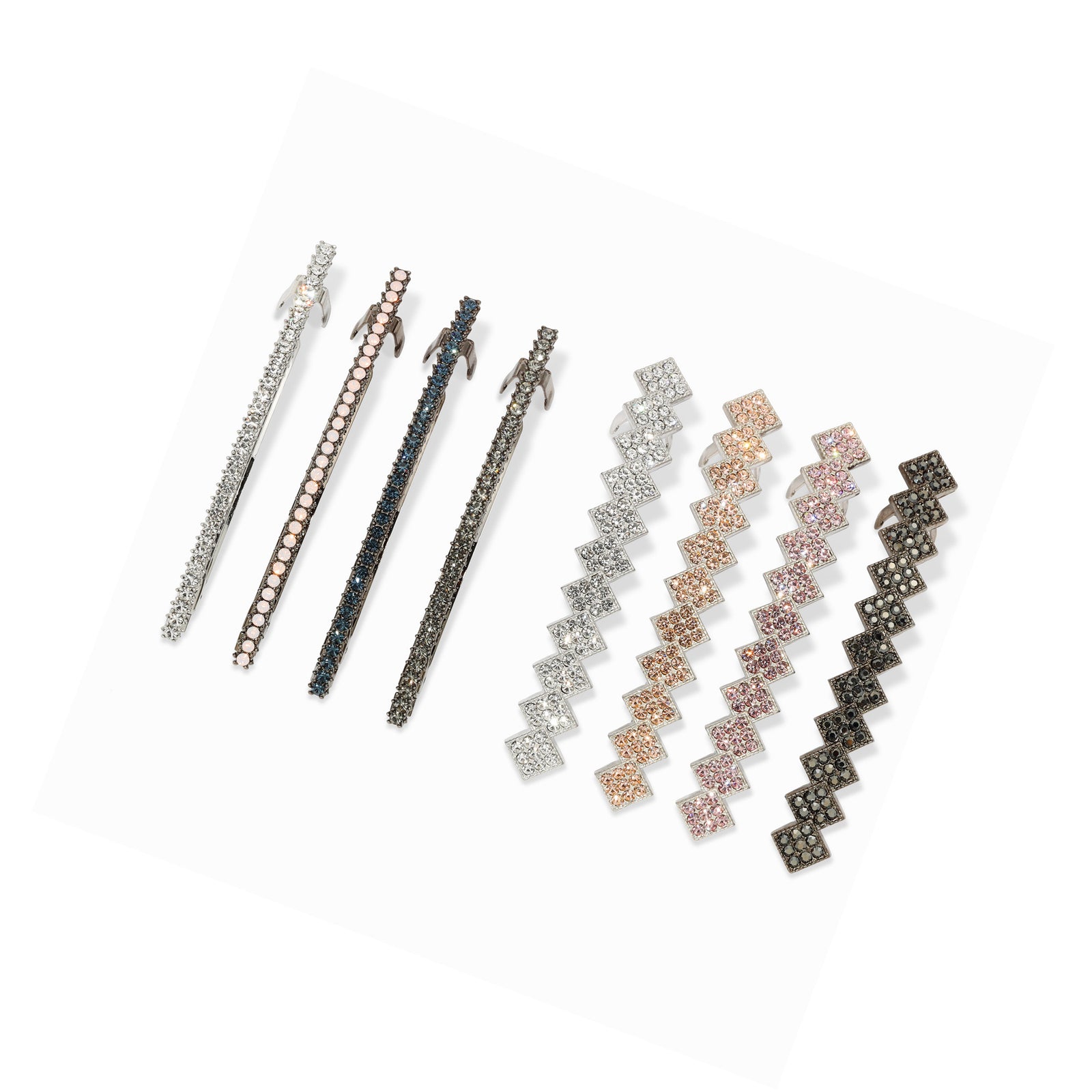 8 pc Assorted Hair Clips, Pins Swarovski Crystals Great Condition Swarovski Hair Clip - Etsy main image 2