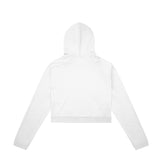 Eco-friendly made in USA organic cotton women's solid crop hoodie, popover oversized light weight women's plain white hoodie, maison soyenn