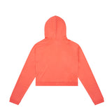 Eco-friendly made in USA organic cotton women's solid crop hoodie, popover oversized light weight women's plain orange hoodie, maison soyenn